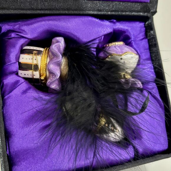 Porcelain Hinged Trinket Box Mud Pie Pillbox Fashion Set Hat Shoe Purse Vintage - Picture 11 of 11